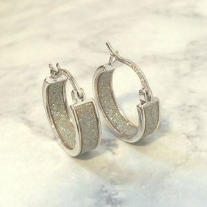 Silver Plated Faux Pave Crystal Earrings